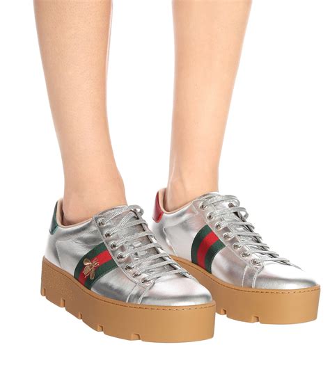 leather platform sneaker gucci|platform Gucci sneakers women.